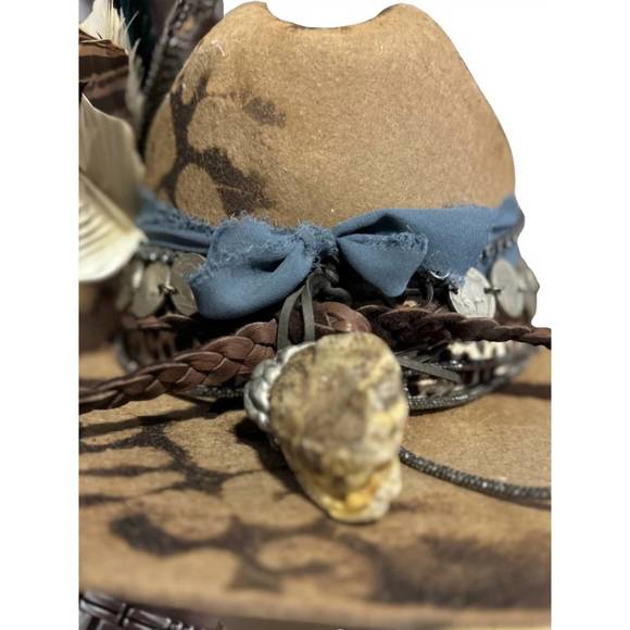 NEW ART BY AMY LABBE women's fedora hat in brown cheetah - Picture 3 of 5